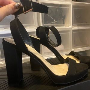 Black ankle strap heels